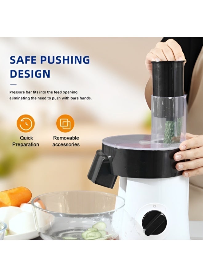 كادي ون قطاعة خضار كهربائية بقوة 200 واط مزودة ب 5 شفرات تقطيع قابلة للتبديل، مبشرة خضار كهربائية مزودة بشفرات من الفولاذ المقاوم للصدأ زر تشغيل سهل الاستخدام - Image 5